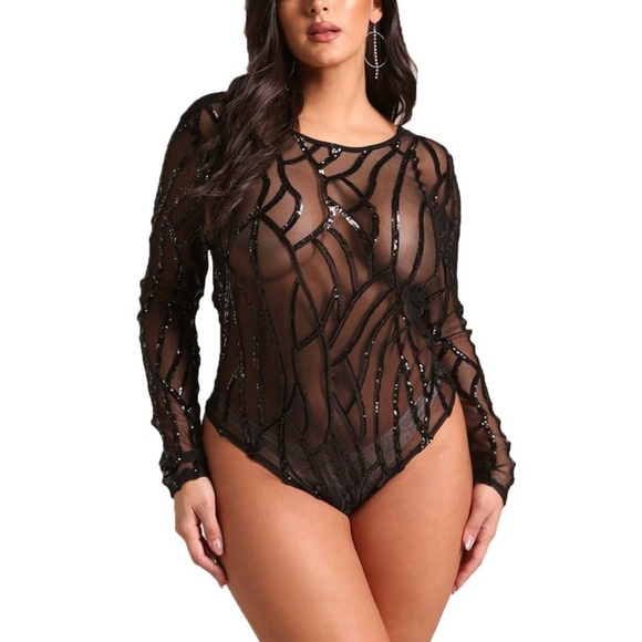 black sequin bodysuit - Picture 2 of 5